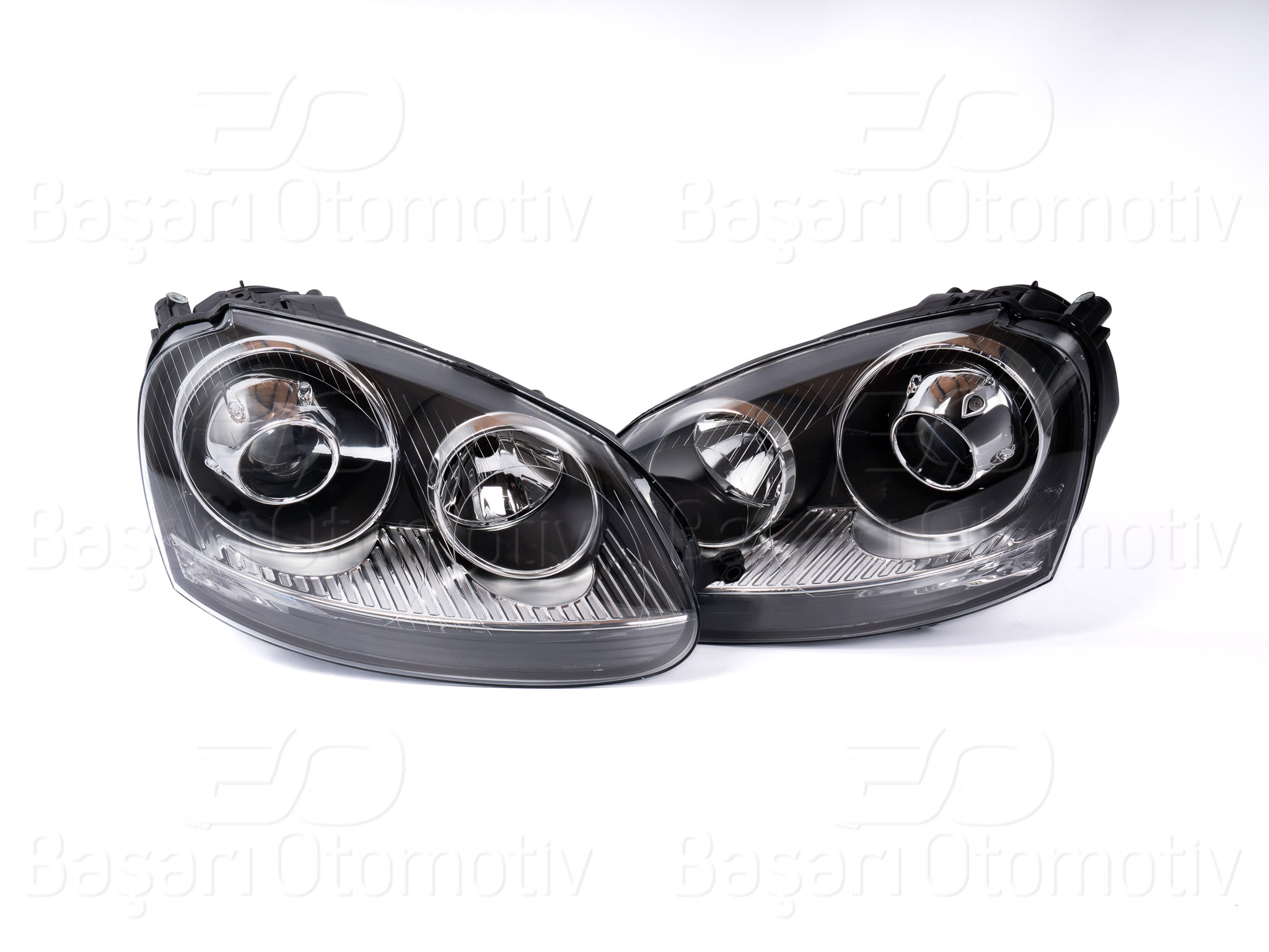 Volkswagen Far Seti Sol Sağ Merceklı Siyah Krom Tak / Calıstır VW Golf5 R32 Golf5 Gtı Jetta 03-09 - WISCO HS-G5R32-S2