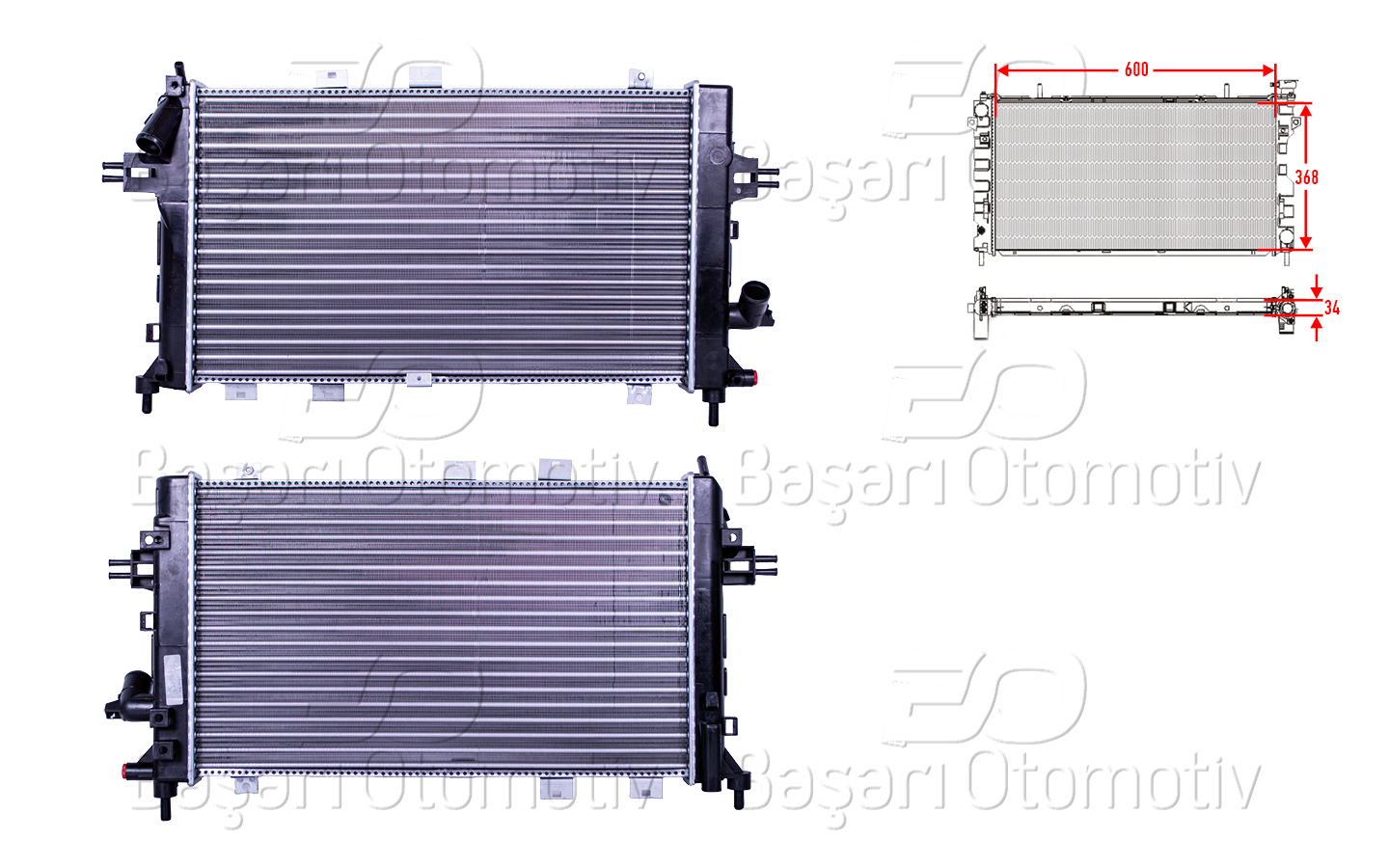 Opel Su Radyatörü Mekanik Mt 605X359x23 mm Opel Astra H 1.3 1.7 1.9Cdtı 04 > - AUTOLUX 2113040-22