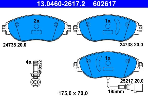 Volkswagen Fren Balatası - ATE 13.0460-2617.2