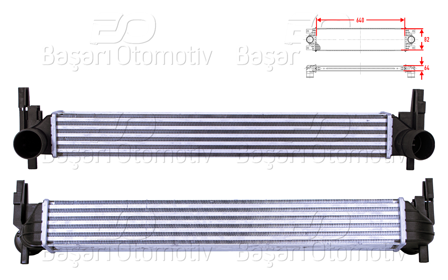 Volkswagen Turbo Radyatörü (Intercooler) 640X82x64 VW Polo Ibiza Fabia 1.2 1.6Tdı 10 > - WISCO 1114138-00