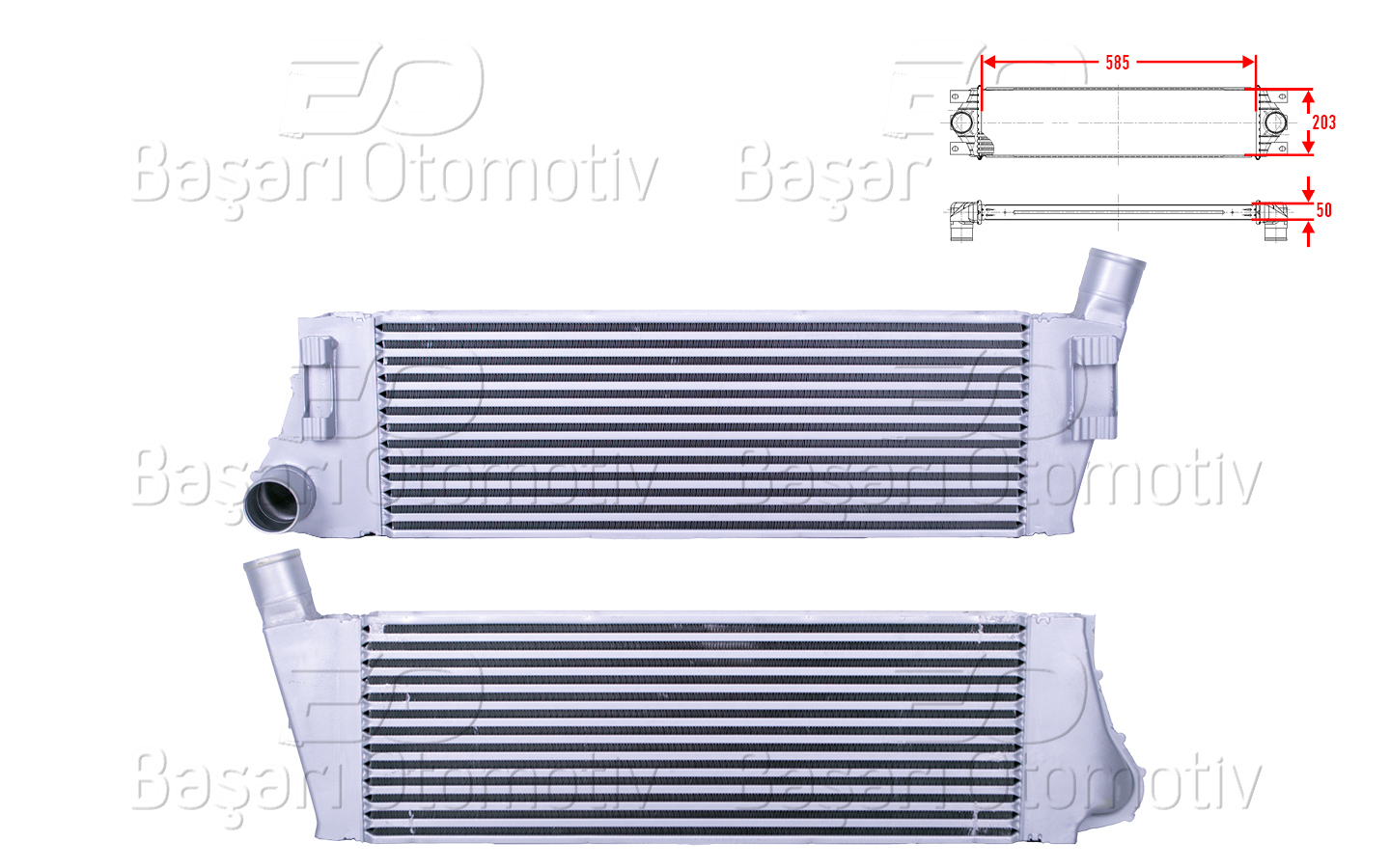 Volkswagen Turbo Radyatörü (Intercooler) 585X203x50 Renault Megane Grand Scenic 1.5 DCI 1.9 DCI 2.0 03 > - WISCO 3113812-00