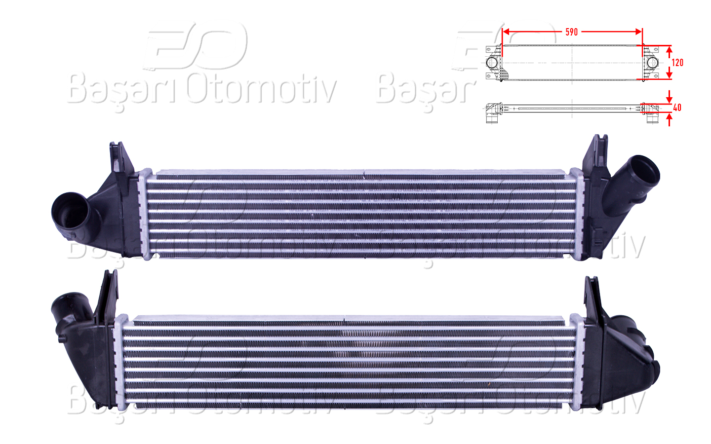 Volkswagen Turbo Radyatörü (Intercooler) 590X120x40 Dacia Duster Logan Sandero Renault Logan 1.5 DCI 05 > - WISCO 3113813-00