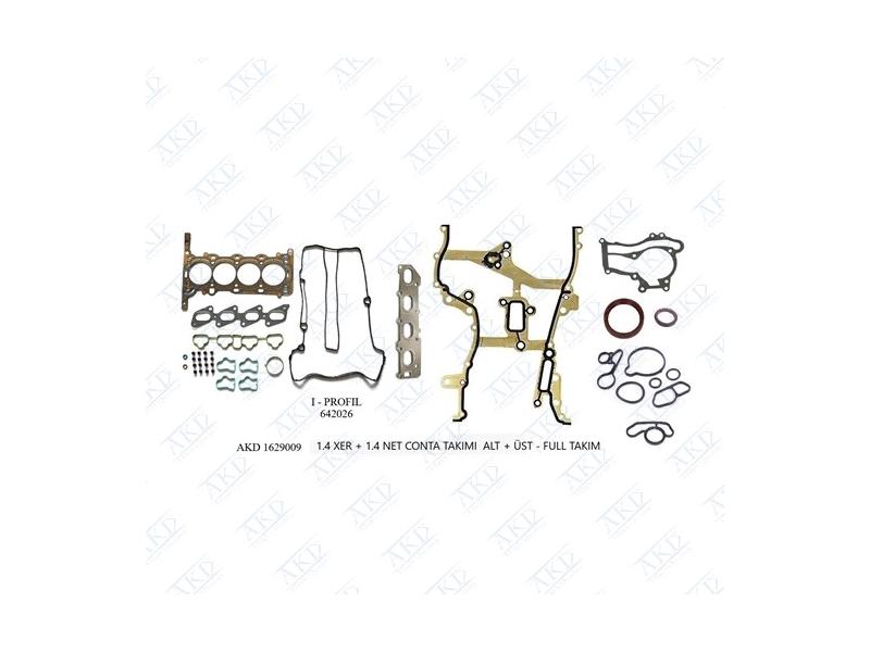 Opel Takım Contası Üst + Alt 1.4 Net Xer Astra J Meriva B Cruze 642026 - AKD 1629009