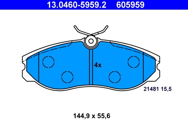 Opel Fren Balatası Ön Maverıcık 93 > Terrano 93 > Vanette Cargo 95 > Serena 92 > - ATE 13.0460-5959.2
