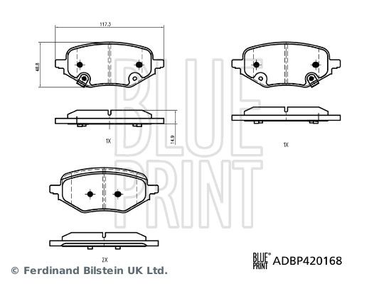 Opel Mg Zs Suv 19-Arka Fren Balatası - BLUEPRINT ADBP420168