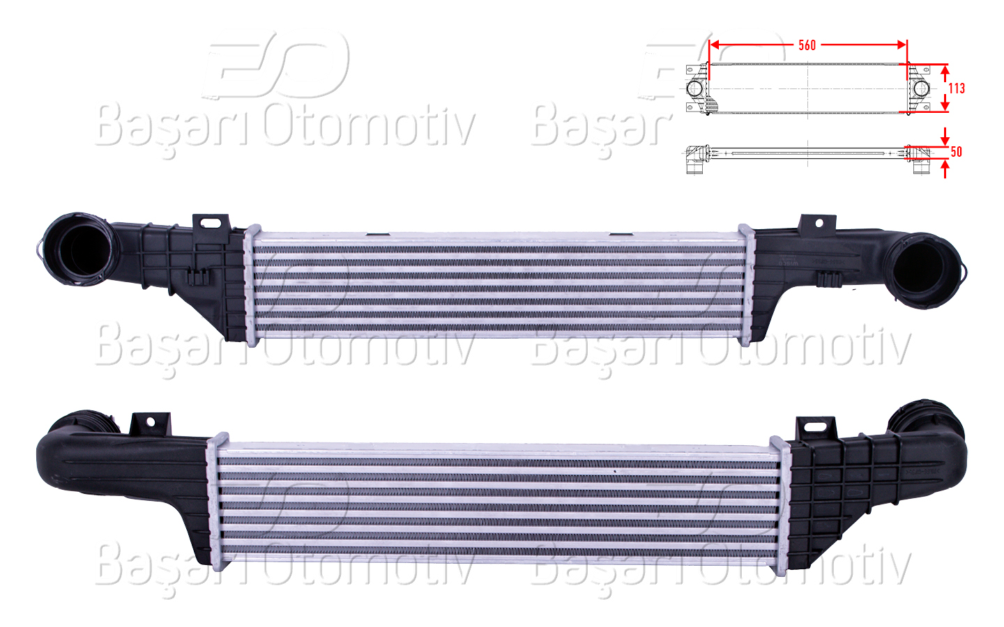 Volkswagen Turbo Radyatörü (Intercooler) 560X113x50 Mercedes-Benz Benz W210 S210 E200 CDI E200 Kompressor E220 CDI E270 CDI 97 > - WISCO 3113831-00