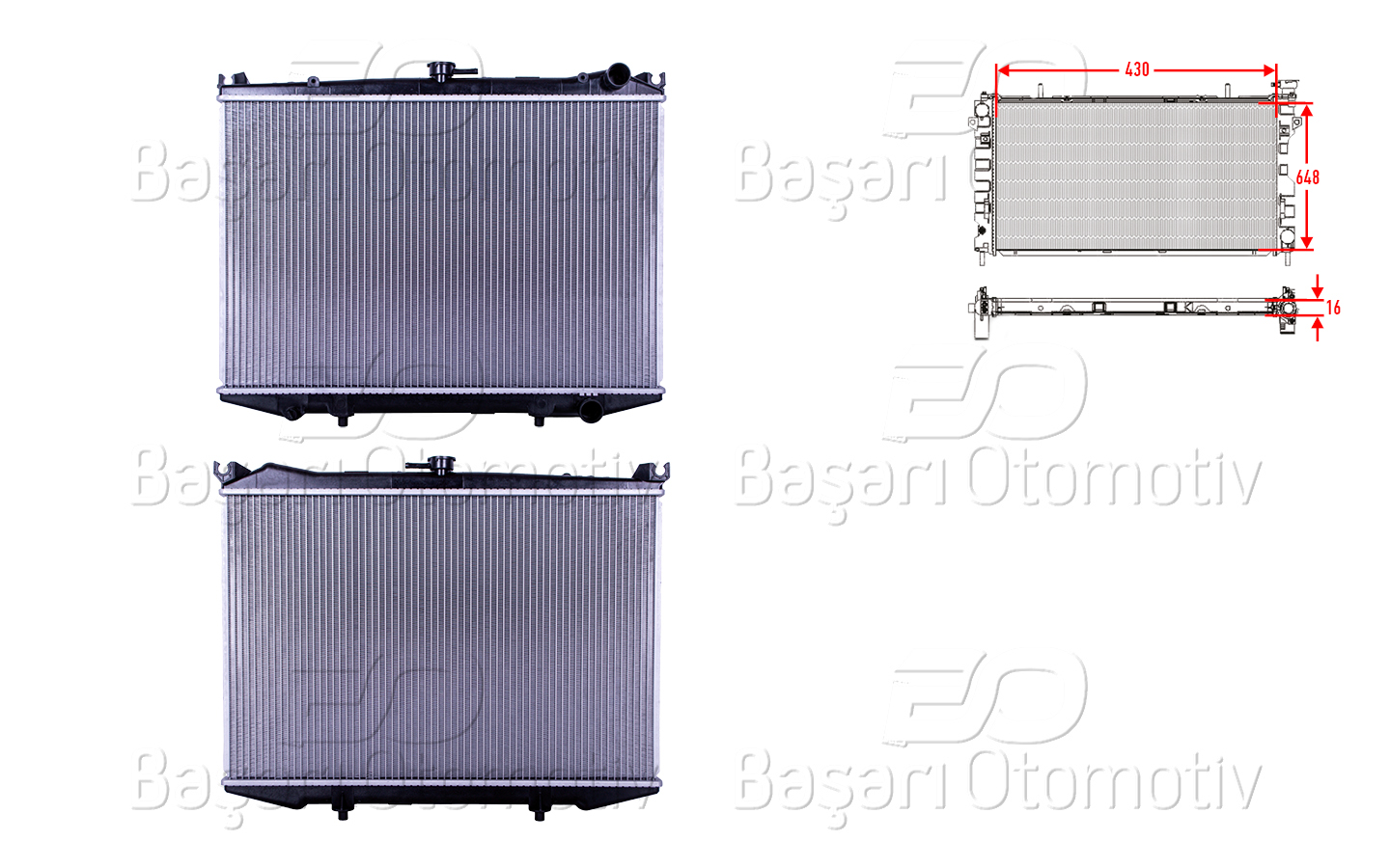 Opel Su Radyatörü Brazing Mt 430X648x16 Nissan Navara (D21) 2.4 86-92 / Terrano (Wd21) 2.4 87-93 - WISCO 3114112-00