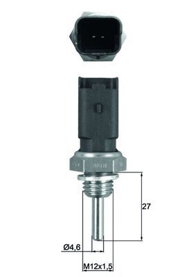 Opel Su Sıcaklık Müşürü Yesıl / 2 Fişli M12x1,5mm - MAHLE TSE25