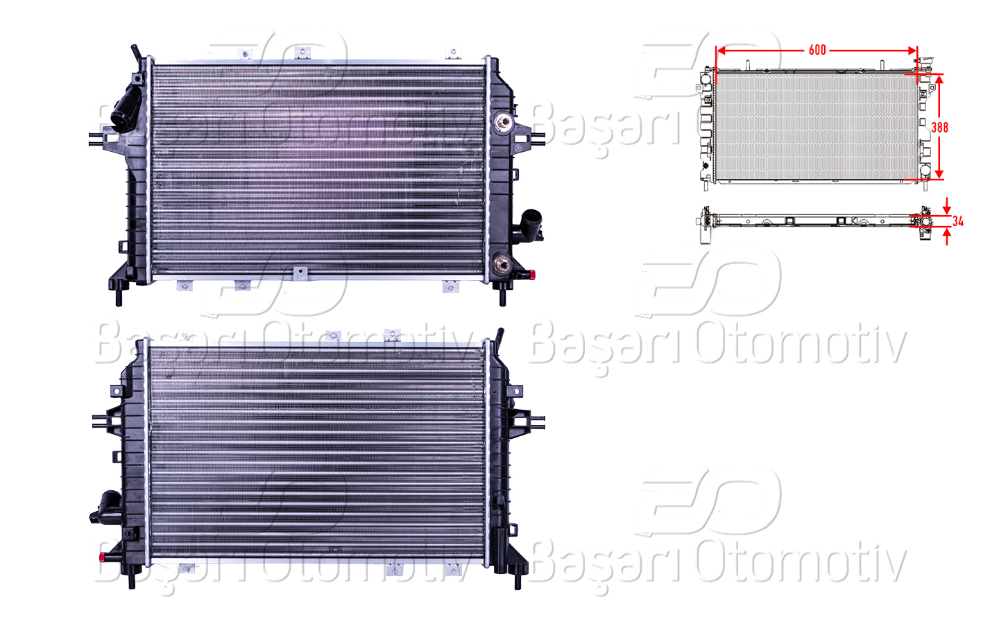 Volkswagen Su Radyatörü Mekanik At 600X388x34 Opel Zafira B 1.9 CDTI 05 > - AUTOLUX 2113011-22
