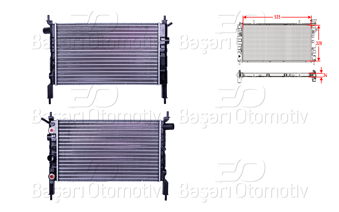 Opel Su Radyatörü Mekanik At 525X328x34 Opel Astra F 1.4 Otomatik 91 > - AUTOLUX 2113018-22