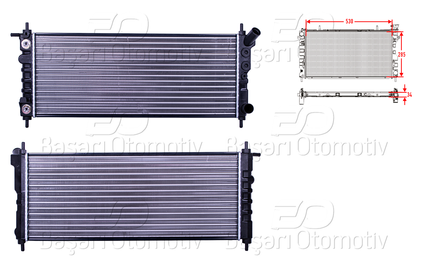 Opel Su Radyatörü Mekanik At 530X285x34 Opel Corsa B 1.2 Otomatik Zıncırlı Motor 97 > - AUTOLUX 2113023-22