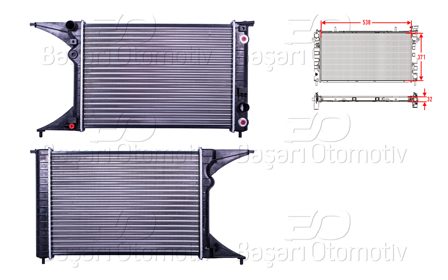 Volkswagen Su Radyatörü Mekanik Mt-At 538X371x32 Opel Omega B 16V Otomatik Klimasız - AUTOLUX 2113067-22