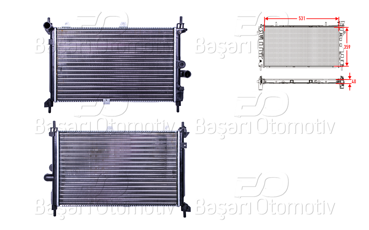 Volkswagen Su Radyatörü Mekanik Mt 531X359x40 Opel Astra F 1.7 TD 91 > - AUTOLUX 2113071-22