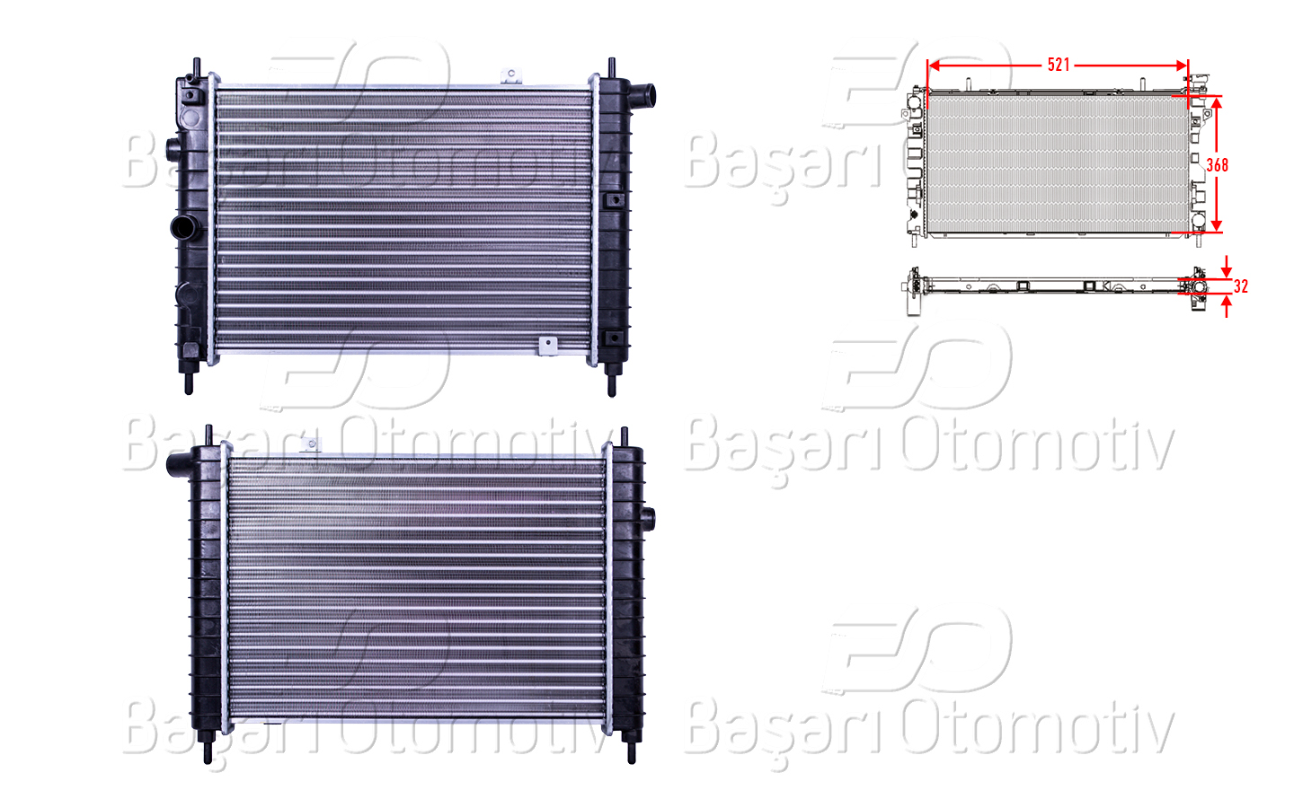 Volkswagen Su Radyatörü Mekanik Mt 521X368x32 Opel Kadet E 1 6D 88 > - AUTOLUX 2113083-22
