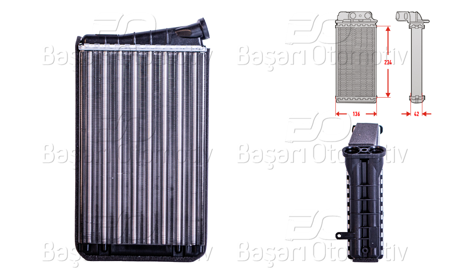 Opel Kalorifer Radyatörü Mekanik Mt-At 240X148 mm Opel Omega B 94 03 Mechanıcal - AUTOLUX 2143004-22