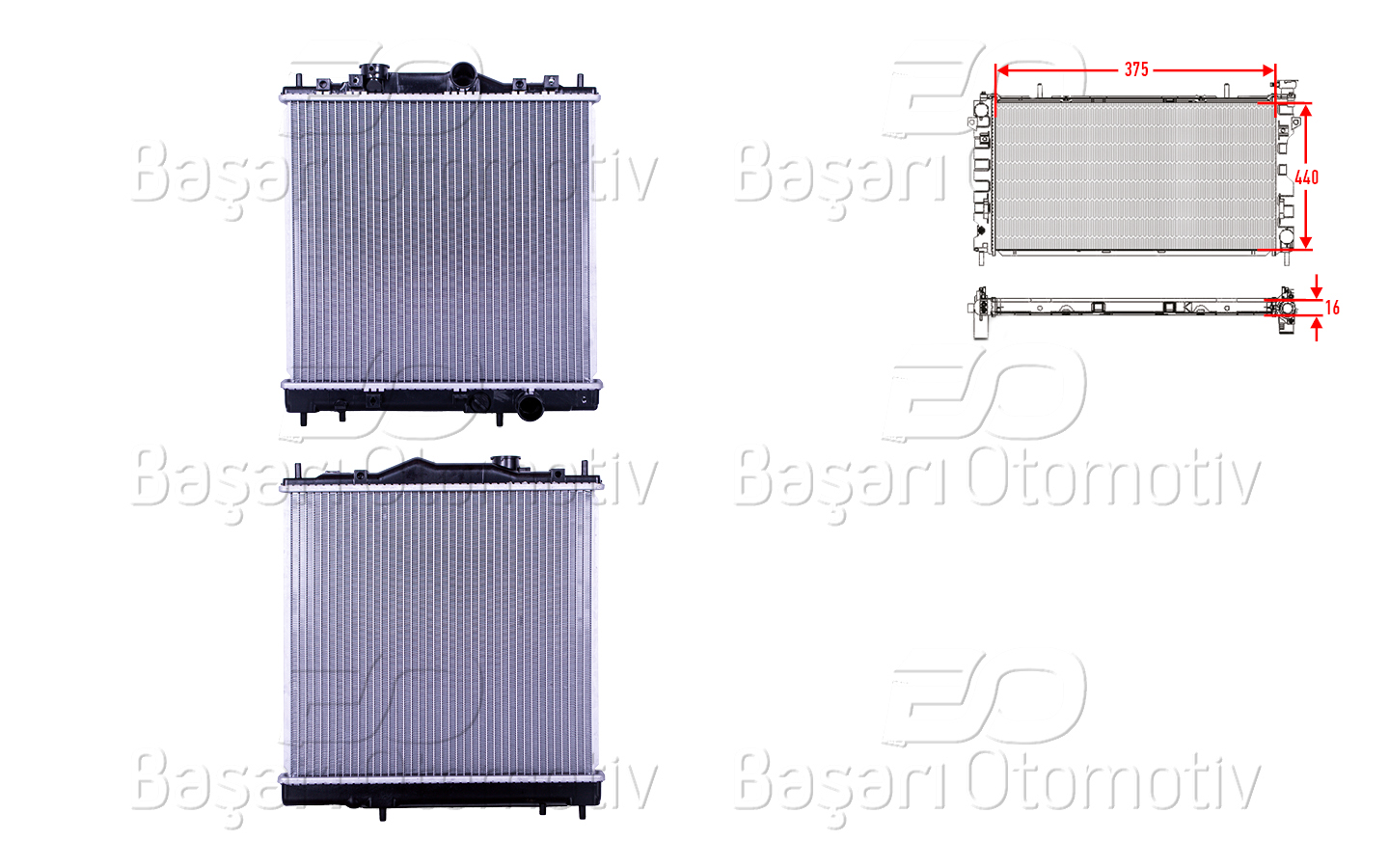 Volkswagen Su Radyatörü Brazing Mt 375X440x16 Proton 1.5 94-00 - WISCO 3113580-00