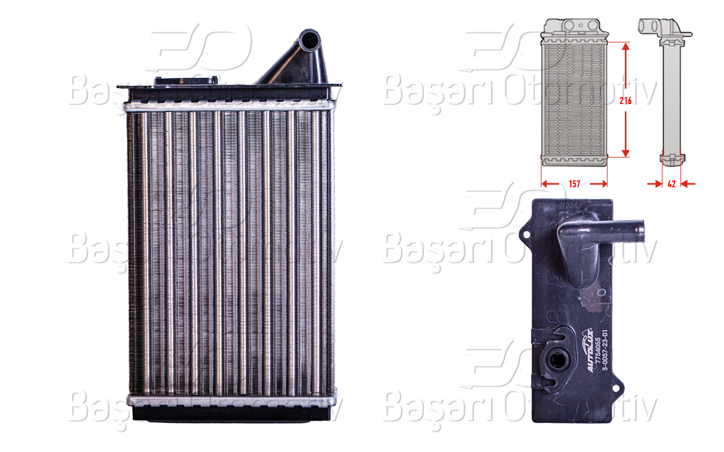 Opel Kalorifer Radyatörü Mekanik 216X157 mm Fiat Uno 70 1988 > - AUTOLUX 3143010-22