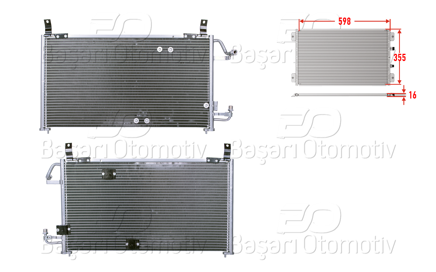 Volkswagen Klima Radyatörü 598X355x16 Daewoo Nexıa 96 > - WISCO 3143049-00