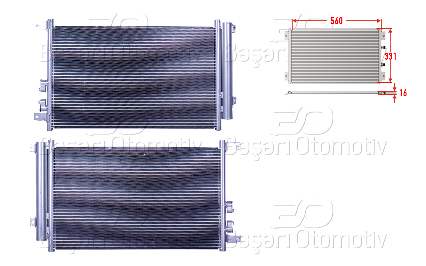 Volkswagen Klima Radyatörü 560X331x16 Alfa Romeo 147 1.9 JTD 01 > - WISCO 3143068-00