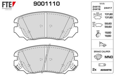 Opel Fren Balatası Ön Insignia A 16 09-17 - FTE 9001110