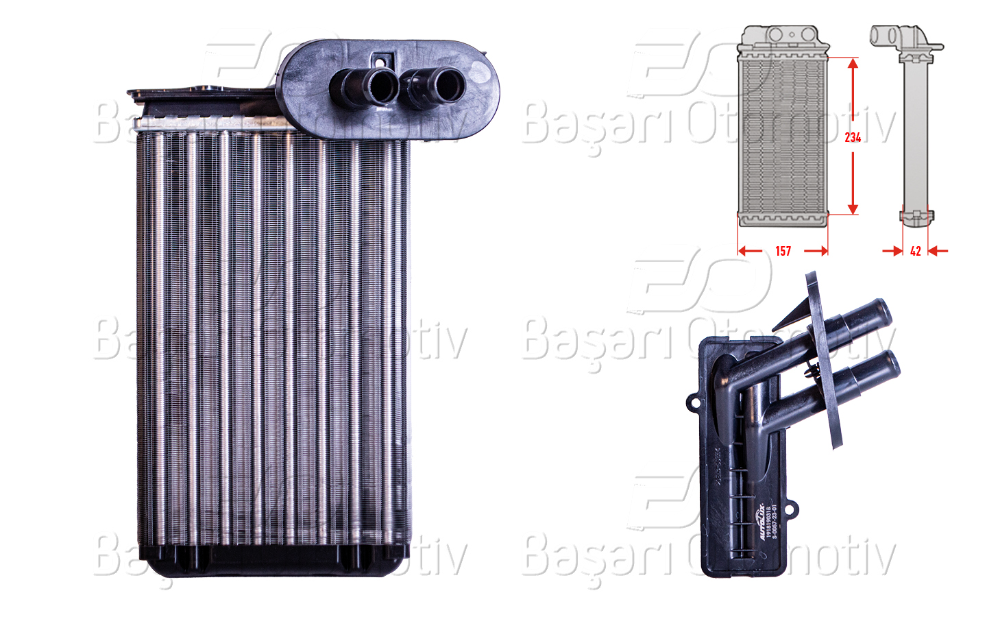 Volkswagen Kalorifer Radyatörü Mekanik 234X157 mm VW Golf2 Golf3 Vento Cordoba Polo Classic Jetta Ibiza 84 > - AUTOLUX 1143004-22