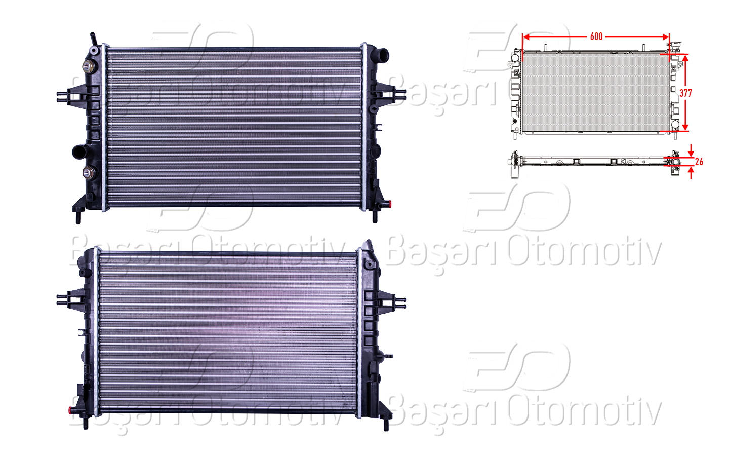Volkswagen Su Radyatörü Mekanik At 600X377x26 Opel Astra G Zafira 1.4 1.6 98 > - AUTOLUX 2113058-22
