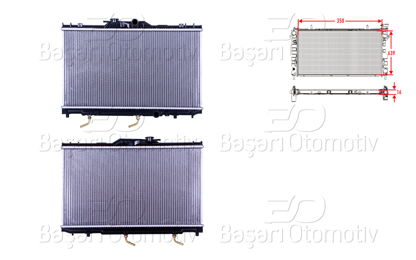 Volkswagen Su Radyatörü Brazing Mt 350X639x16 mm Toyota Corolla Ae111. Ae112 97-01 - WISCO 3113589-00